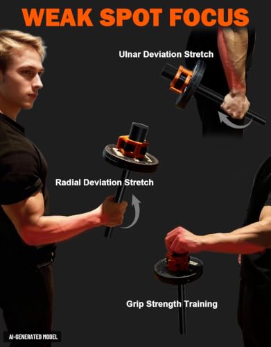 Fitarc Forearm Wrist Strengthener Grip Strength Trainer - color: 2" Forearm Bar