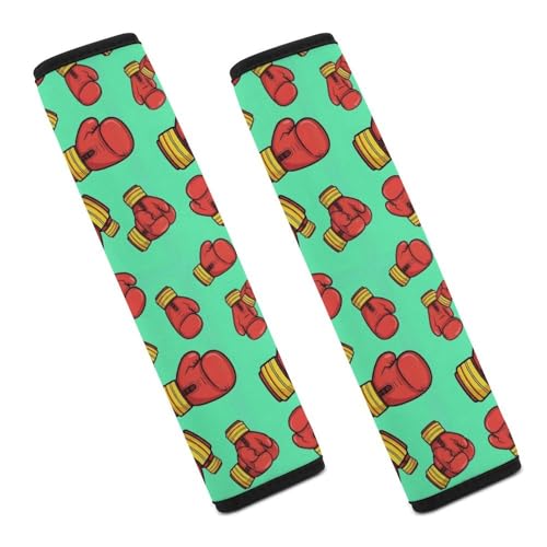 Soft Padded Car Seat Belt Pad for Elderly Support, Stroller Pushchair High Chair, 2 Pack Red Boxing Gloves Shoulder Harness Cover Anti-Slip Pad - color: Pattern 932