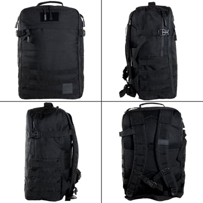 SERIOUS STEEL FITNESS Gym Bag, Rip-Resistant Fabric, Heavy Duty (Black, Backpack (Pro-Mini (26L) with Dividers)) - color: Black, style: Backpack (Pro-mini With Dividers)
