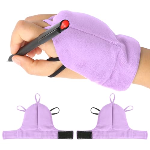 Weighted Gloves for Hand Tremors and Parkinson's, Improved Hand/Wrist Stability & Mobility, Adjustable Wrist, Weights Strengthening Tool - color: Purple, size: S（Pair)
