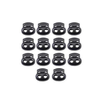 Toggles for Drawstrings,Double and Single Hole Spring Cord Locks Toggles Cord Plastic Ends Stopper for Paracord Rope - style: B1: Dual Hole-3mm-14pcs