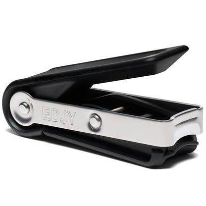 EDJY Fingernail Cutter - Precision Stainless Steel Nail Cutter for Fingernails | Sharp Blade, Ergonomic Design, Durable & Rust-Resistant | Ideal for Men and Women | Black - color: Black