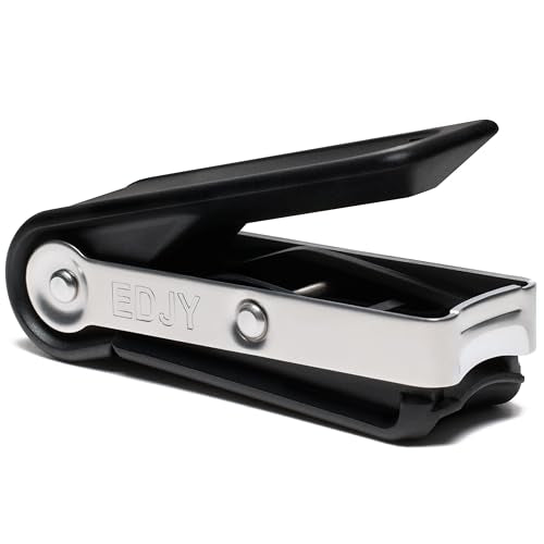 EDJY Fingernail Cutter - Precision Stainless Steel Nail Cutter for Fingernails | Sharp Blade, Ergonomic Design, Durable & Rust-Resistant | Ideal for Men and Women | Black - color: Black