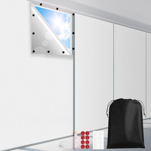 FADOTY 100% Blackout Curtains, 57"x 40" Portable Black Out Window Cover | Blackout Window Film Shades Blinds, Cuttable, No Drill, Sun Heat Light Blocker for Bedroom, Nursery, Media Room, RV, White - color: White, size: 57"W x 40"H
