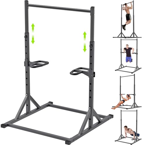 SELEWARE Dip Bar Attachment for Power Rack, 2 x 2 Tube, Multi Grip Handle | Fully Welded Steel Design, Stable Support for Dips, Pull Ups and Strength Training, Ideal for Home Gym Workouts - color: 2" x 2" Rack with Dip Bar