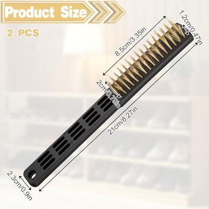 2 Pcs Bowling Accessories Bowling Shoe Brush, Remove Dust Grit, Heavy Duty Wire Brush, Improve The Slide of The Shoe Outdoor Shoes Cleaning Brushes for Shoes, Sliders, Golf Cleats and Boots