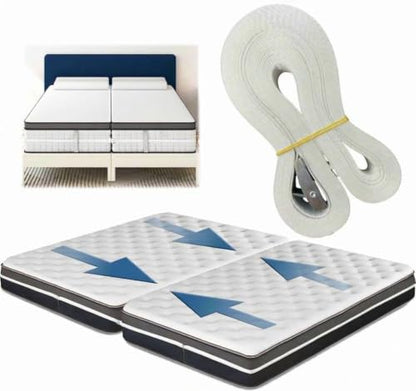 Locking Mattress Straps: Hold Mattress Together, Fits Twin XL to King | Locking Buckle, Durable Webbing, Non-Slip Texture, 10-Second Setup, Fits Twin to King Mattress, Use for Home Rental Dorm
