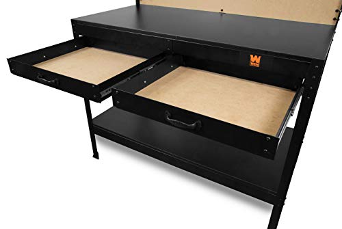 WEN WB4723T 48-Inch Workbench with Power Outlets and Light, Black - size: 48-Inch