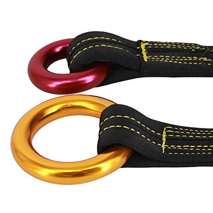 NewDoar Rappel Ring 25kN Gold Large O-Ring Rope Connector for Rock Climbing Arborist Rescue Hammock and Slackline - color: Red Small 2pcs