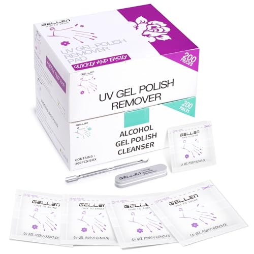 GELLEN Nail Cleanser Pads and Polish Remover Pads 400 Pack with Tools | Acetone Nail Polish Remover Pads, Alcohol Wipes for Nails, Quick & Easy Removal, Individually Wrapped for Perfect Nail Art - size: 402PCS (Remover Pads Included)
