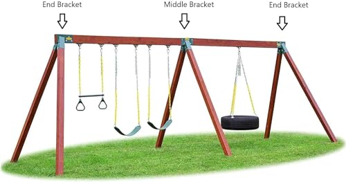 Eastern Jungle Gym Easy 1-2-3 90° A-Frame Swing Set Bracket Heavy Duty for Ez, Simple Install - DIY Swing Set Parts | Heavy Duty DIY Swing Set Hardware for Outdoor Playset Frame Construction, 90 Degree Bracket Beam Connector - style: 90° A-Frame Swing Set