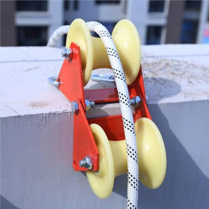 U Groove Stainless Steel Wall Pulley Rope Retract Pulley Rope Manual Pulley with Thicken Material Height Lifting Laborsaving Wall Corner Wheel