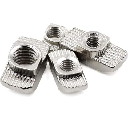 50 Pcs 3030 Series M4 T Nuts, T Slot Nut Hammer Head Fastener Nut, Nickel Plated Carbon Steel Nut for European Aluminum Profile,Drop in T Slot Nuts Assortment Kit(30-M4) - size: 30-M4(50 Pcs）