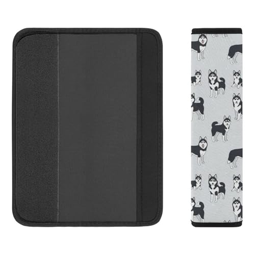 Universal Soft and Comfortable Cute Dogs Siberian Husky Seat Belt Shoulder Pad for Girls and Boys, Most Cars, 2 Pack Seat Belt Covers Cushion Shock Absorption - color: Pattern 1107