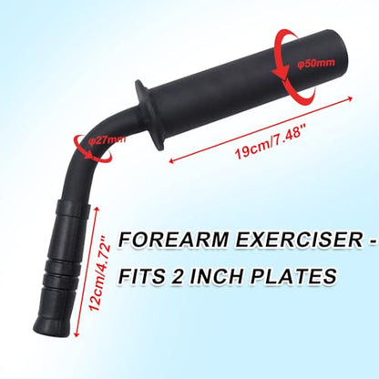 Wrist Forearm Strengthener Fits 2 Inch Weight Plates, Arm Wrestling Hammer Bar with Barbell Clamp, Heavy-Duty Wrist Strength Equipment for Grip and Forearm Workout
