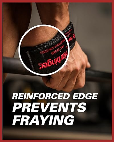 Harbinger Padded Cotton Lifting Straps with NeoTek Cushioned Wrist, 21.5 Inch Length, 1.5 Inch Width, Pair, Weightlifting Wrist Straps for Deadlifts and Strength Training - color: Merlot