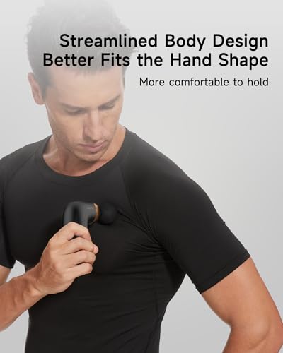 HEYCHY A1 Super Mini Massage Gun, Percussion Deep Tissues Muscle Massager, Travel Massage Gun, Compact Sports Massager, Portable Handheld Massager for Office, Home, Athletes(Black) - color: Black
