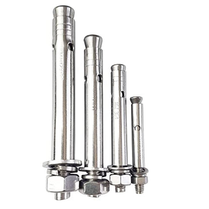 10 Pack M12x120mm Expansion Bolts Anchor Bolt 304 Stainless Steel External Hex Expansion Screw Bolt Sleeve Anchor Fastener Wall Concrete - size: M12*120