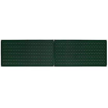 Wall Control Pegboard Rack Horizontal Metal Pegboard Garage Tool Storage Pack - Two 32-Inch Wide x 16-Inch Tall Easy To Install Peg Boards (Green) - color: Green
