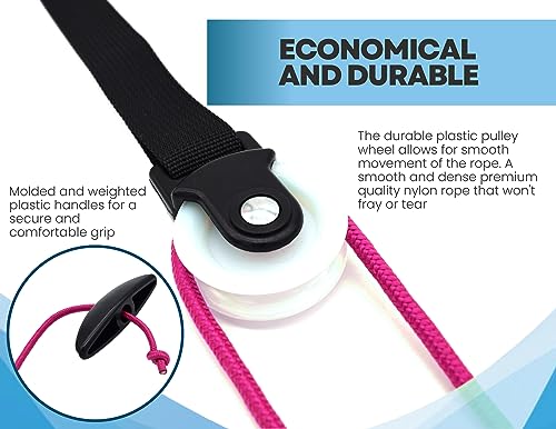 LiftAid Shoulder Pulley for Physical Therapy with Exercise Guide - Improves Shoulder Strength & Range of Motion - Reduces Pain, Helps in Muscle Recovery - Physical Therapy Equipment (Pink) - color: Pink
