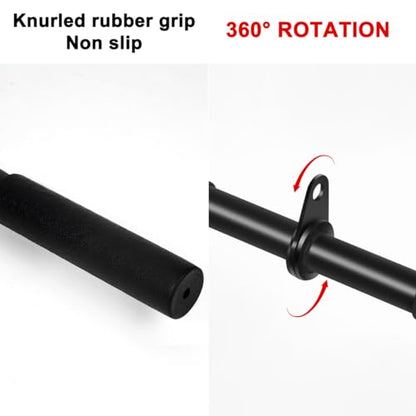 Pulldown Straight Bar Rotating Steel with Rubber Grips LAT Pull Down Handle for Pulley Cable Machine Triceps Training Rowing Machine Attachment for Home Gym Strength Exercise