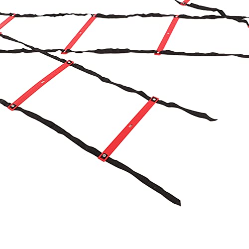 banapoy Agility Ladder, 14 Rung Fixed Distance 7M Speed Ladder, PP Material Training Equipment with Angle Marks and Lightweight Non Slip Design for Soccer Football Fitness Coaches Athletes - color: Red