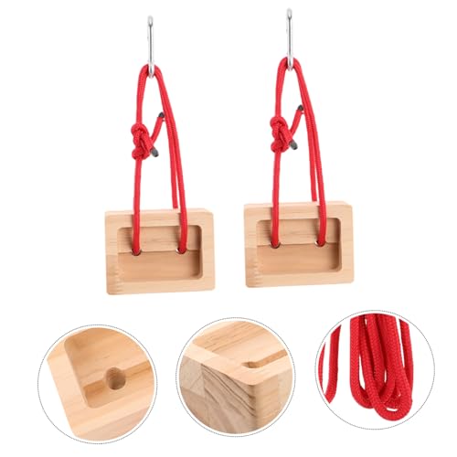 Operitacx 2pcs Portable Wooden Hangboards for Rock Climbing Finger Strength Training, Compact Fingerboard Grip Trainer for Indoor and Outdoor Bouldering Exercise