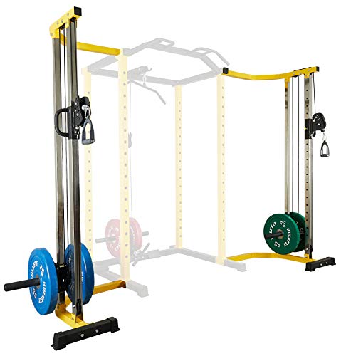 HulkFit Multi-Functional Adjustable Pro Series Power Rack Power Cage Exercise Equipment for Home Gym with Squat Rack Attachments and Accessories - Bench Press, Squats, and Deadlifts - Multicolor - style: Cable Crossover