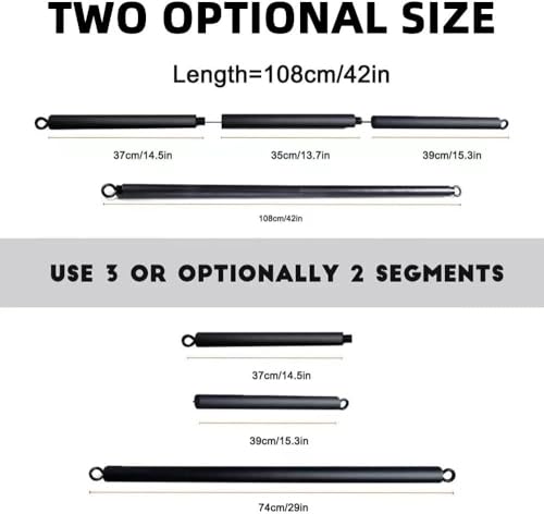 Resistance Band Workout Bar for Body Workout, Adjustable 3 Parts with Easy Grip Foam Durable Portable Steel Pilates Training