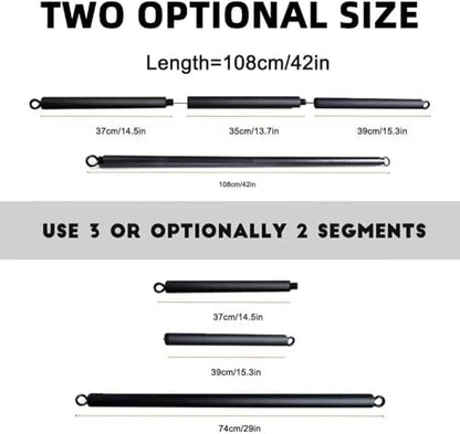 Resistance Band Workout Bar for Body Workout, Adjustable 3 Parts with Easy Grip Foam Durable Portable Steel Pilates Training