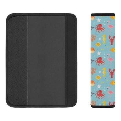 2 Pack Universal Soft and Comfortable Car Seat Belt Pad for Girls and Boys, Stroller Pushchair High Chair, Flamingo Lobster Octopus Shoulder Protector - color: Pattern 949