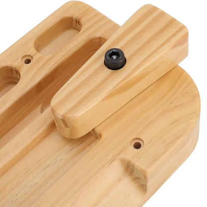 Training Hang Board, Solid Wood with Various Grip Holes, Enhanced Strength Exercise Compact Climbing Finger Wooden Hangboard with Adjustable Depths, Forearm Strengthener