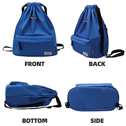 Peicees Waterproof Drawstring Sport Bag Lightweight Sackpack Backpack for Men and Women | Waterproof - color: A_sky Blue