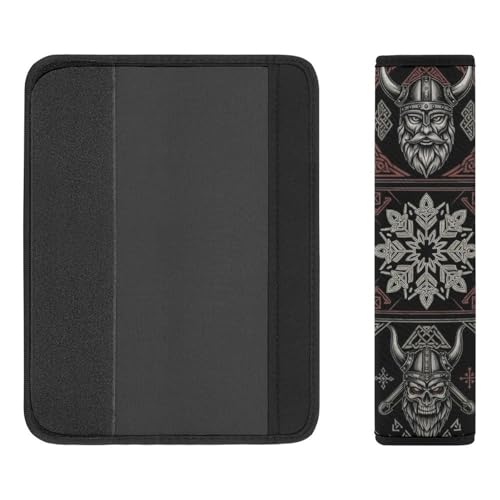 2 Pack Warrior Vikings Norse Mythology Car Seat Belt Pad Soft Padded Harness Pads Strap for Child, Car Seats Pushchair Strollers High Chair Pushchair, Anti-Slip Pad - color: Pattern 1137