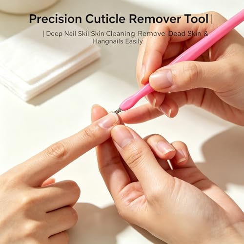 6 Piece Manicure Kit, Portable Nail Care Set with Case, Metal Pusher Nail File Clipper Brush Finger Separator, Travel Tool Set, Rose Red