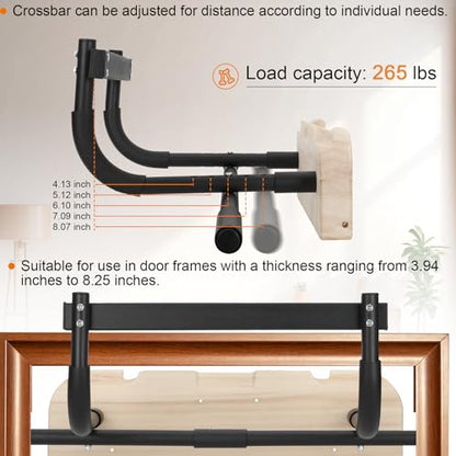 Hangboard Rock Climbing Hangboard with Door Way Pull Up Bar, 4-8 inches | 2 in 1 Doorway Fingerboard for Rock Climbing Training & Home Fitness, Including Jugs Pinches Pockets Edges & Slopes
