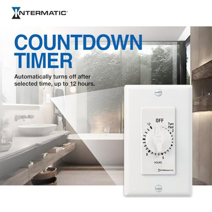 Intermatic SW12HWK 12-Hour Spring Wound Timer, White - Energy Efficient Control for Lighting and Appliances - No Electricity Needed, Easy Installation for Homes and Offices - size: 720 Minutes