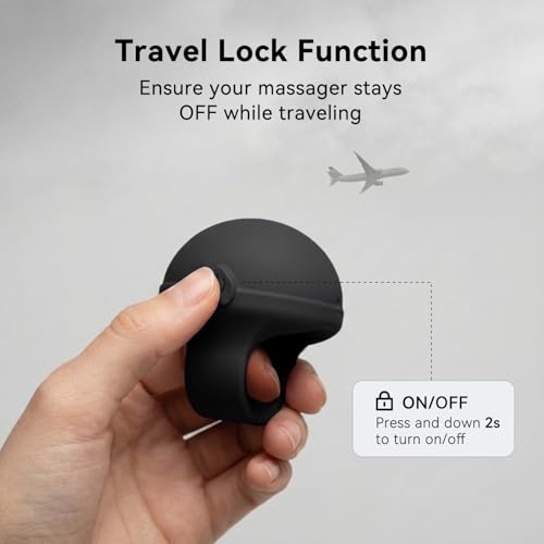 Portable Finger Massage Ball, Waterproof Rechargeable Mini Multifunctional Massage Tool (Black)