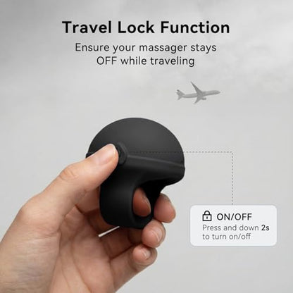 Portable Finger Massage Ball, Waterproof Rechargeable Mini Multifunctional Massage Tool (Black)