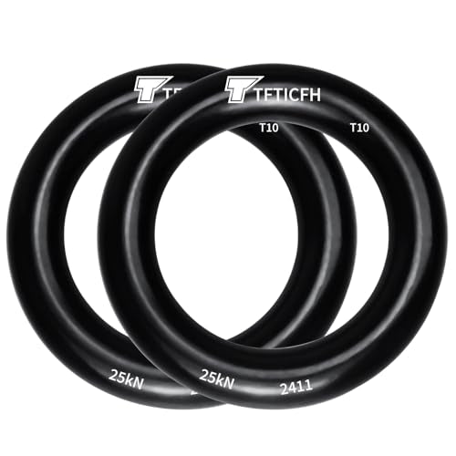 25kN Rappel Ring, Aluminum Climbing O-Ring, High Strength Durable Tension Ring for Rock Climbing Arborist Hammock Rescue Slackline Rigging Tree Climbing Rappelling - color: black/2pc, size: Big