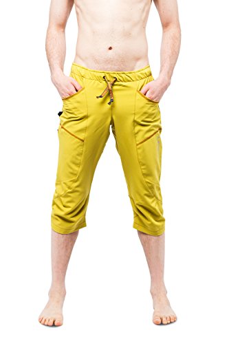 Ucraft "Xlite Rock Climbing Bouldering and Yoga Knickers ¾ Men's and Women's Capri Pants. Lightweight, Stretchy, Breathable - color: Yellow, size: Large