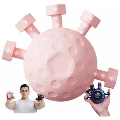 Glitzgrip Arm Builder 2025 New Hand Forearm Ball Strengthener and Finger Grip Exerciser Balls Wrist Strengthening Guitar Finger Gripper Strength Trainer Hand Squeezer Stretcher Extender Workout - color: Pink-1PC