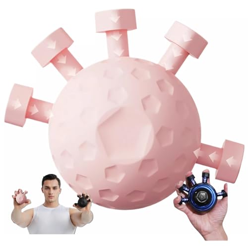Glitzgrip Arm Builder 2025 New Hand Forearm Ball Strengthener and Finger Grip Exerciser Balls Wrist Strengthening Guitar Finger Gripper Strength Trainer Hand Squeezer Stretcher Extender Workout - color: Pink-1PC