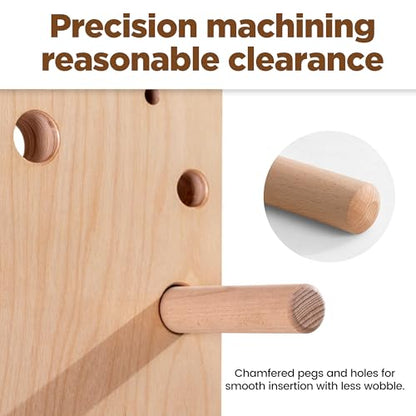Extra-Thick Birch Climbing Peg Board for Wall Mounting, Heavy-Duty Wooden Climbing Board with Beech Grips & Rock Climbing Hold Inserts for Indoor Home Gym - color: Birch Plywood