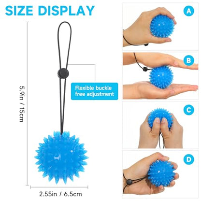Hand Exerciser Finger Strengthener Balls, Grip Strength Trainer Enhance Flexibility, Relief Wrist Pain, Hand Therapy Balls Stress Relief Balls for Carpal Tunnel, Arthritis
