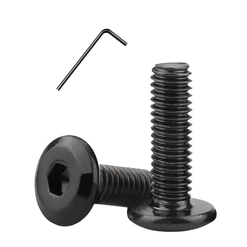 Metuja M6-1.0 x 20mm,20-Pack Black Flat Head Hex Socket Cap Screw Bolts,304 Stainless Steel,Fully Threaded M6 Bolts,Metric Fasteners for Furniture - size: M6-1.0x20mm