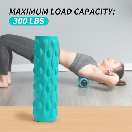 Vibrating Foam Roller,Electric Deep Tissue Massage Roller for Muscle Recovery & Back Pain Relief,4-Speed High Intensity Trigger Point Foam Roller with Carry Bag,Rechargeable Yoga Fitness Roller Blue - color: Blue
