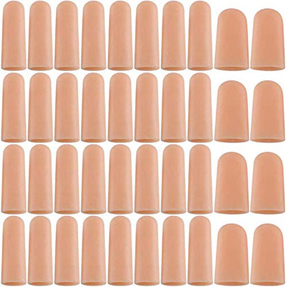 ANCIRS 40pcs Gel Finger Support Protector Gloves, 2 Sizes, Nude - size: 40 Count (Pack of 1)