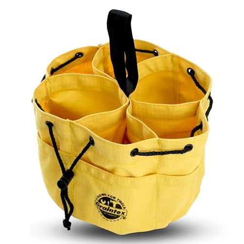 Graintex 18 Pockets Grab Bag Rip-stop Canvas Drawstring Closure, Small Part Organizer Pouch, Small Tools, Screws, Parts, Parachute Tool Bag for Efficient Storage - Yellow - color: Yellow
