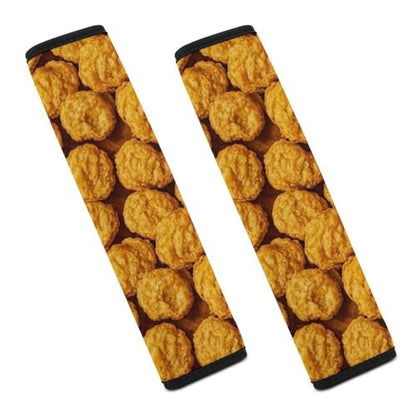 Universal Fit Car Seat Belt Pad for Elderly Support, All Vehicles, 2 Piece Food Chicken Nuggets Automotive Seat Belt Protector Pressure Relief - color: Pattern 924